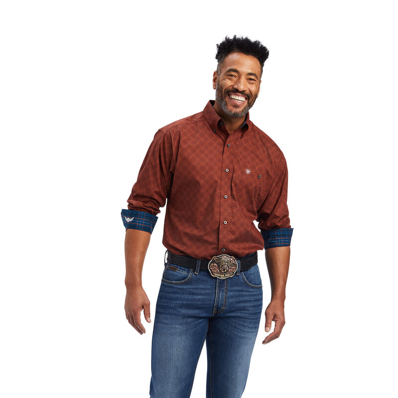 Ariat Hemden Herren - Relentless Unstoppable Stretch Classic Fit Braun ( CFMRV-8607 )